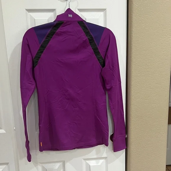 Lucy Purple and Black full zip jacket w/ thumb holes - size small - Picture 9 of 11